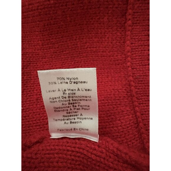 Talbots Women's 1X Red Open Front Sweater Lambswool Blend Cable Knit Cardigan - Picture 8 of 8